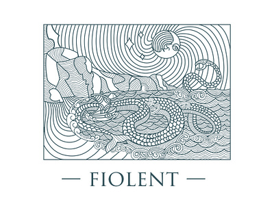 Ancient sea serpent engraving branding design engraving sea serpent vector