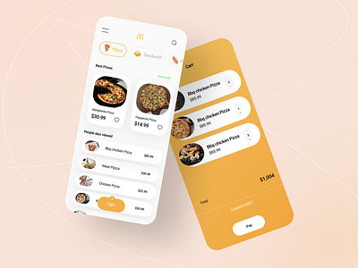 Food ordering App app design cart clean ui food food and drink food illustration minimal order uiux userinterface webdesign