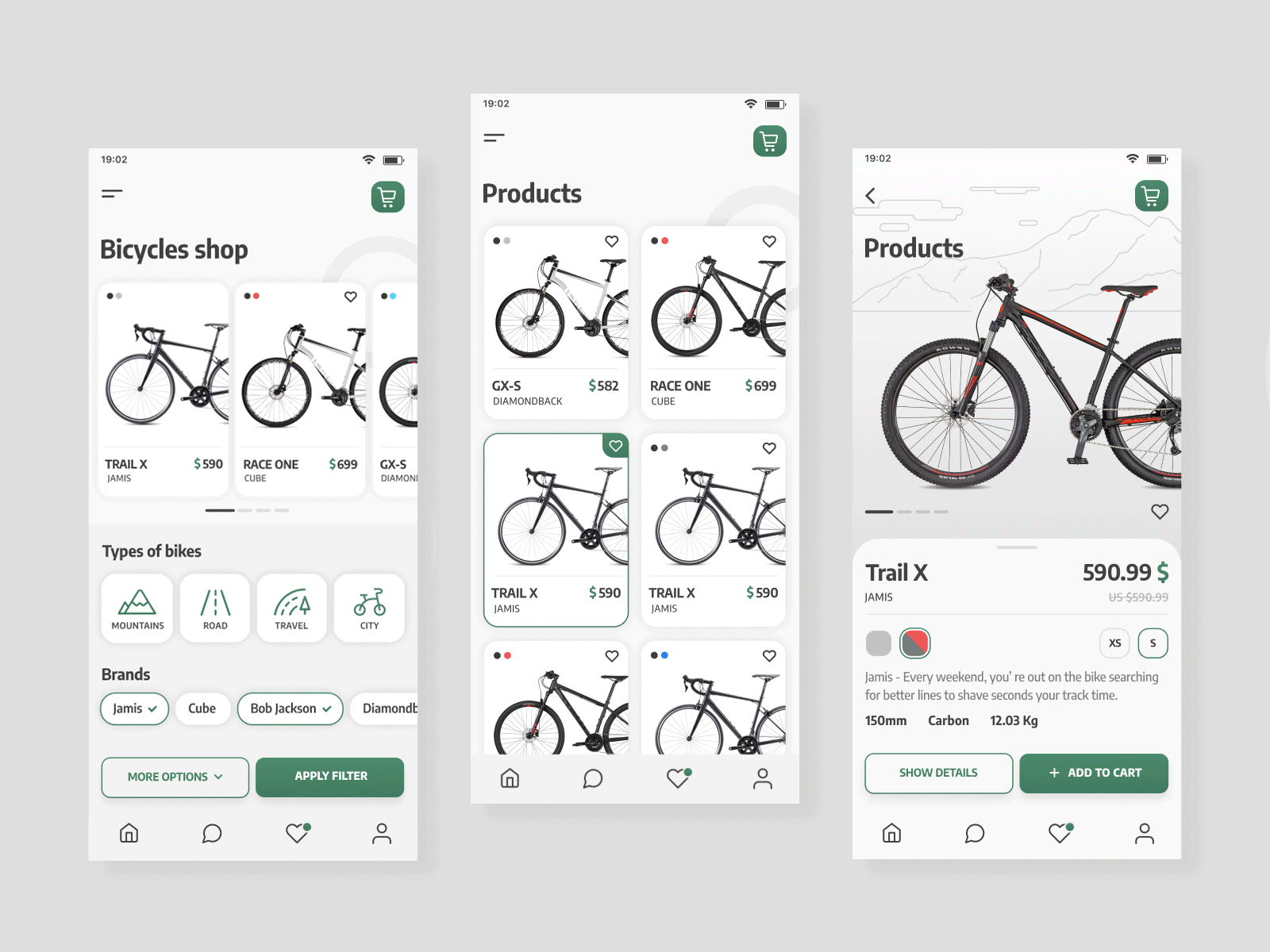 Bicycles shop app animation app bicycles bikes figma gif animation ui ux