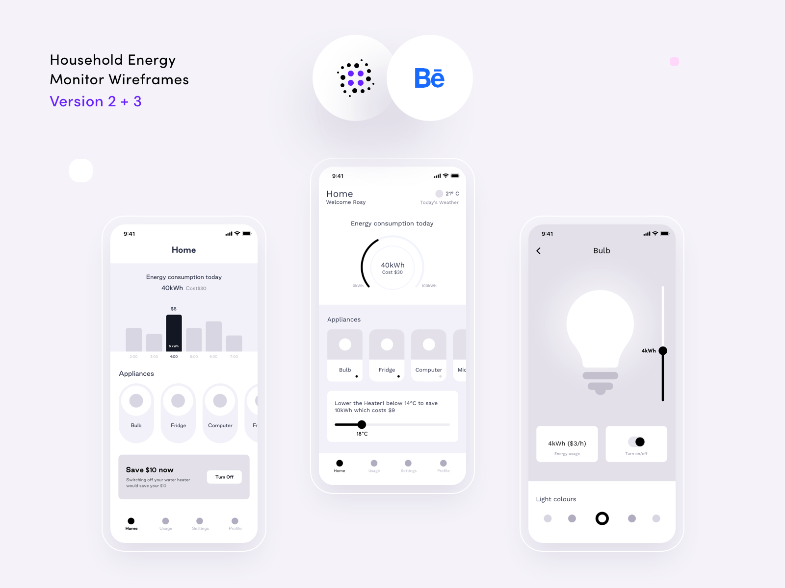 Household Energy Monitor Wireframes behance designer digital graphic design illustration interaction interaction animation interface interface icons iphone mobile application neel prakhar process sharma smarthome ui uiux wireframes wireframes design