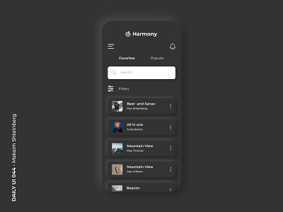Daily UI Challenge 044 - Favorites app dailyui design favorites neuromorphic podcast ui