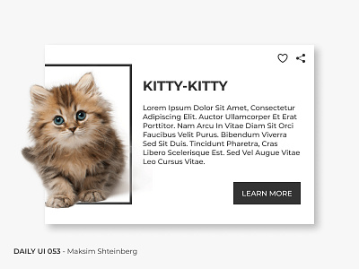 Daily UI Challenge 045 - Info Card app cat dailyui design info card kitty ui