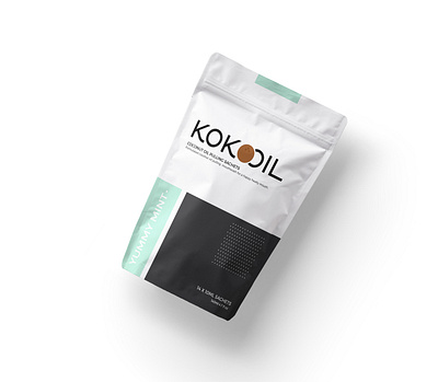 KOKOOIL Packaging coconut mint mouthwash packagedesign packaging pouch design sachet toothpaste