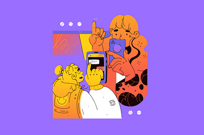 Chatting business character chatting concept couple design female flat girl illustration lifestyle massage screen smartphone using vector woman