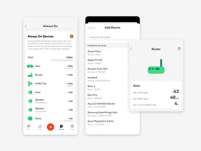 Sense Always On Estimates always on always on estimates devices electricity energy home home energy iot mobile mobile ui phantom load sense smart device smart home smart home app