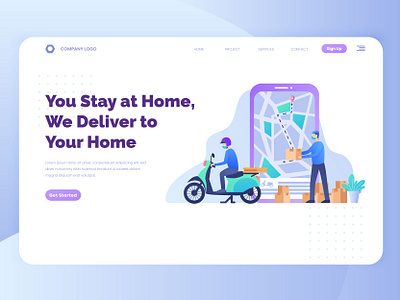 Header of landing page in pandemic and new normal situation app design flat gradient graphic design illustration minimal ui ux vector