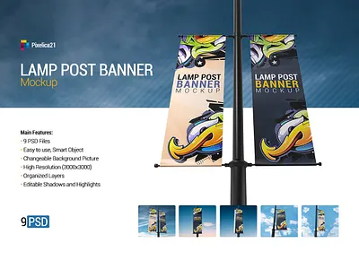 Lamp Post Banner Mockup ad mockup advert advertising advertising psd background banner banner board banners billboard branding city display stand event branding lamp post banners mock up mockup outdoor psd realistic