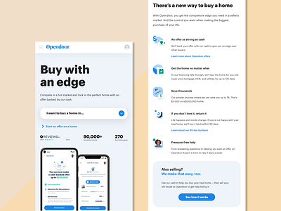 Opendoor home buying landing page copywriting ux writing web web design website writing