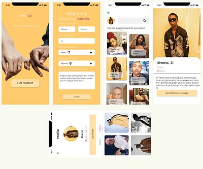 Dating App UI Design app design figma ui web