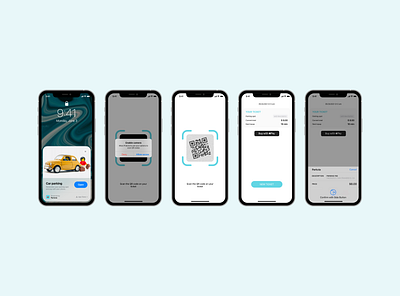 Parking garage ticket management app clip apple pay concept transportation userflow utilities