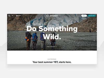 Wilderness Adventures - Fullscreen Takeover Menu full screen menu hamburger menu outdoors travel travel website wilderness