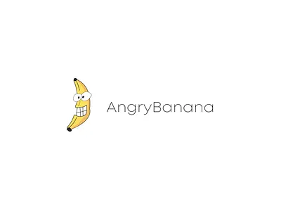 AngryBanana cartoon illustration logo