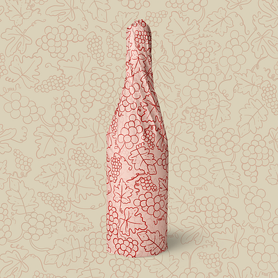 Wine Bottle Surface Design mockup design editorial illustration illustration illustration art illustration design illustrator mockup pattern surface design wine