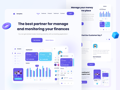 Dompetku - Wallet Landing Page finance landing page finance website finances landing page ui uiux ux wallet wallet app wallet landing page wallet ui wallet website wallets web design webdeisgn webdesign website website design websites