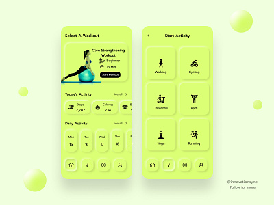 Fitness App Ui Design animation appdesign branding digitaldesign flatdesign graphicdesign illustration innovationsync interface landingpage minimal mobileui print productdesign typography uidesign uitrends userexperience ux webdesign