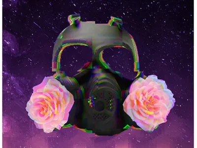Flower Mask art creative digital digitalart effects flower flowers gasmask glitch glitch effect glitchy photoshop photoshop art photoshop editing