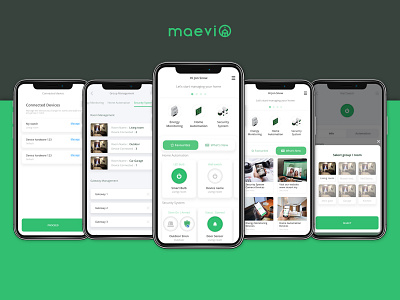 Maevi Home App app design design interface design security system smart home ui uiux ux