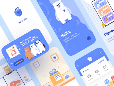 ilo - E-Wallet App UI Concept app banking coin concept e wallet finance fintech flat illustration money payment reward ui wallet