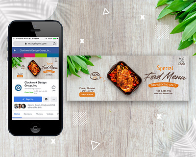 Facebook cover for restaurant. 2021 banner creative digital marketing facebook ads facebook cover facebook cover photo facebook post food cover gradient illustrator instagram post modern photoshop poster restaurant cover social media banner ui ux vector web banner