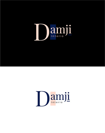 Damji Interio branding colors concept art creative design logo typography