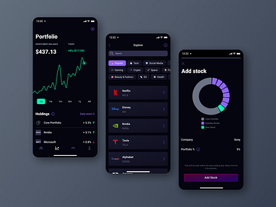 Blast - Investing app design finance finance app fintech gaming interface investing ios iphone mobile product design space stocks ui user experience user interface ux