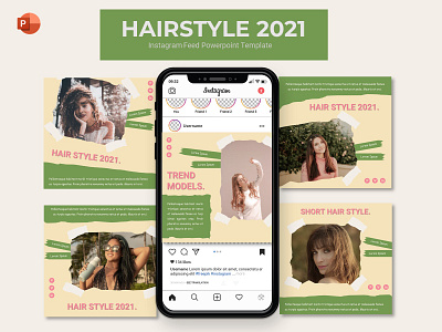 Instagram Feed - Hairstyle 2021 branding creative design fashion graphic presentation presentation layout presentation template presentations