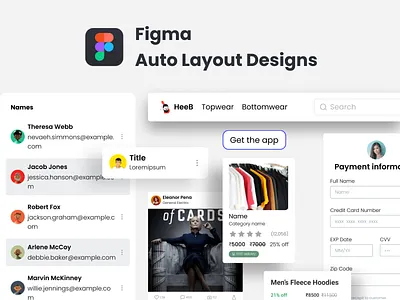 Figma Auto Layout Designs - FREE autolayout category ui design figma list ui card navigation bar paymanet product page responsive design ui uicard uiux uiux design ux webdesign website