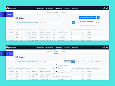 OneSignal Ease-of-use User List Uploader Button Optimization button clear console discovery intuitive menu onesignal optimize optimized redesign simplify users ux web