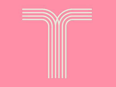 Letter "T" 36days t 36daysoftype 36daysoftype08 branding letter lettering logo mark pink stripe symbol type typography