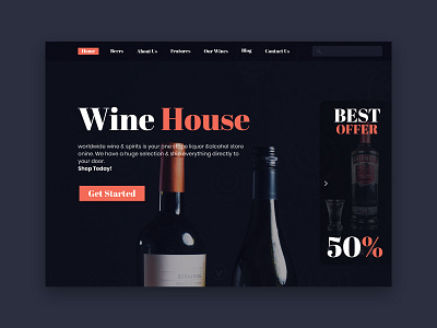 Web UI Design - Wine House adobe photoshop adobexd adobexduikit branding concept design design figma ui ui ux ui design uiux visual design webdesig website concept website design webui webuiuxdesign wineshope