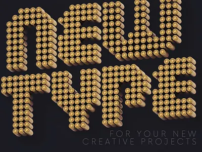 Bullets - Free 3D Lettering 3d 3d typography alphabet bullets deeezy font free free font free graphics free typography freebie game font typography war game
