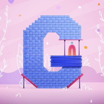G House 2d 36 days of type 36days 3d building character character design cinema4d house illustration mixed plants type typography