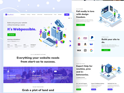 Blue Hosting Landing page design blue host home home page home page design home page ui home screen homepage landing landing design landing page landing page design landingpage landscape mockup ui design uidesign web design web designer web landing page web site design