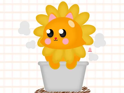 Kitty Sunflower art cats childrens illustration cute animals cute illustration design illustration kawaii art lions mascot character mascot design sunflowers vector