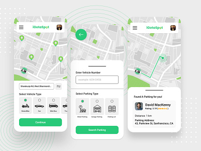 Parking App UI/UX Design app ui ux