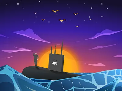 Tribute to KRI Nanggala 402 402 army battleship condolence flat guard illustration indonesia kri marine nanggala nation navy sea ship sink soldier submarine subsink sunset