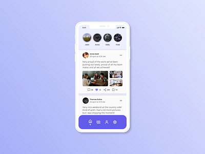 Activity Feed activity feed bookmark comments daily ui 47 dailyui feed feeds flat likes minimal motion posts share social media social media design social media posts socialmedia stories