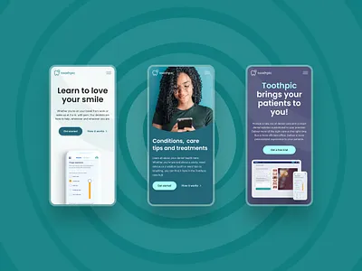 Toothpic Website & Brand animation brand design brand identity branding dentist dentists design healthcare healthcare website typography web web design web design agency web development website website design website launch