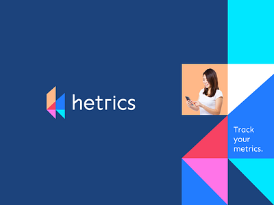 Hetrics abstract arrow branding building clever data flat geometry growth h icon identity letter logo mark metrics minimal mobile ui web