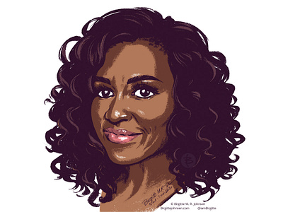 Michelle Obama portrait art digital art digital illustration editorial editorial illustration illustration likeness limited color palette limited colors limited colour palette limited colours michelle obama obama portrait portrait art portrait illustration portrait painting