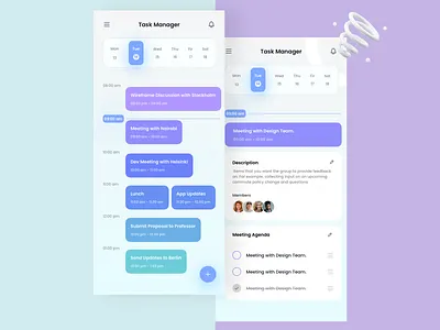Task Manager app app design application design mobile search typography ui ux