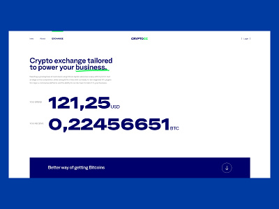 Crypto Exchange Website bitcoin blockchain crypto crypto currency crypto exchange design design studio finance interaction design interface landing page landing page ui minimalistic ui ux web web design web marketing website