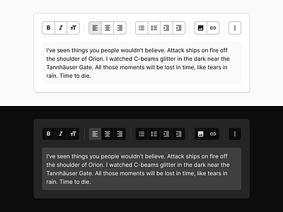 Text Editor - Light and Dark Mode dark mode design design system ui user interface