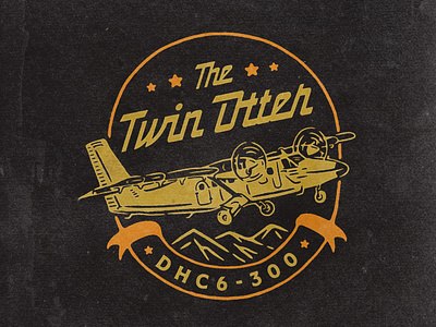 The Twin Otter air aircraft airline airplane angonmangsa badges branding design graphicdesign hand drawn illustration logodesign tshirt tshirt art tshirt design tshirtdesign typography vintage vintage badge vintage design