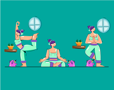 YOGA.POSE.ILLUSTRATION app design art artist body art characterdesign creative digital illustration illustration illustrator vector visual design yoga app yoga pose