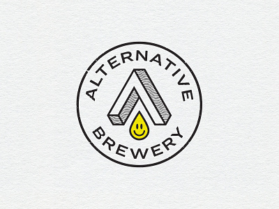 Alternative Brewery 90s alternative badge logo beer beer logo brewery brewery logo craftbeer logo retro