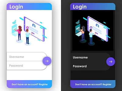Login Design - Light and Dark Theme adobe xd design illustraion invision login design login form login page ui ux