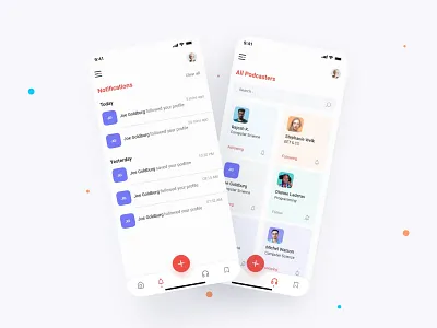 Podcasters Community App adobe xd app design application ui design designer googlepodcasts ios app ios app design podcasters podcastsapp uidesign