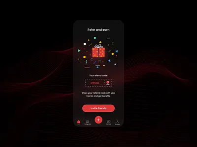 Glassmorphism. LOVE IT! app design app modern design earn screen earn ui glass effect glassmorphism latest ui mobile app ui refer refer a friend refer and earn refer screen refer ui reference referral referral ui rewards screen rewards ui ui ux