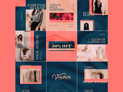 Voushion Instagram Feed branding clothing design instagram post logo modern simple